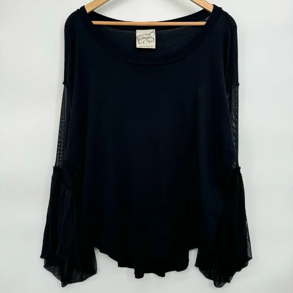 Free People Still Got It Top Small Mesh Bell Sleeves Witchy Whimsigoth Fairycore - Picture 2 of 10